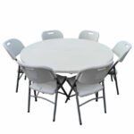 5ft Round table & 6 chairs