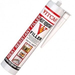 A Tube of Heat resistant filler used for stoves ona white background