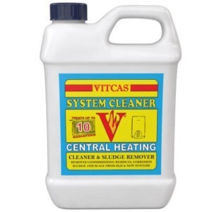 Vitcas Central Heating cleaning solution Can on a white Background